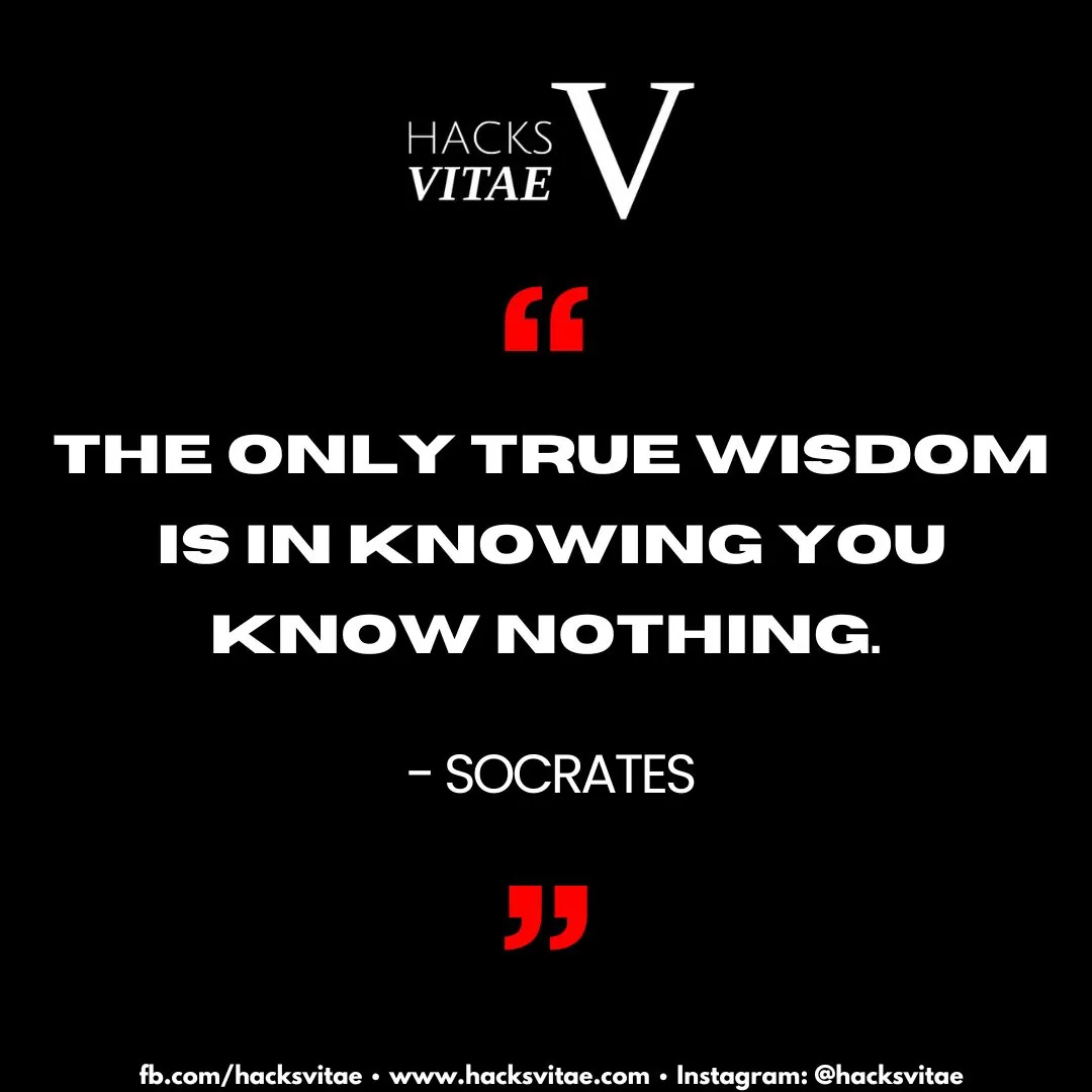 Quote card: "The only true wisdom is in knowing you know nothing." - Socrates